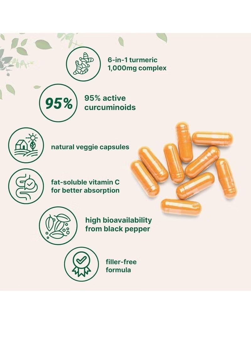 Micro Ingredients Turmeric Curcumin Supplement 1,000mg, 120 Veggie Capsules | 95% Curcuminoids with Bee Propolis, MCT Oil, Vitamin C & Black Pepper | Enhanced Absorption | Vegan, Non-GMO, Filler Free - Image 4